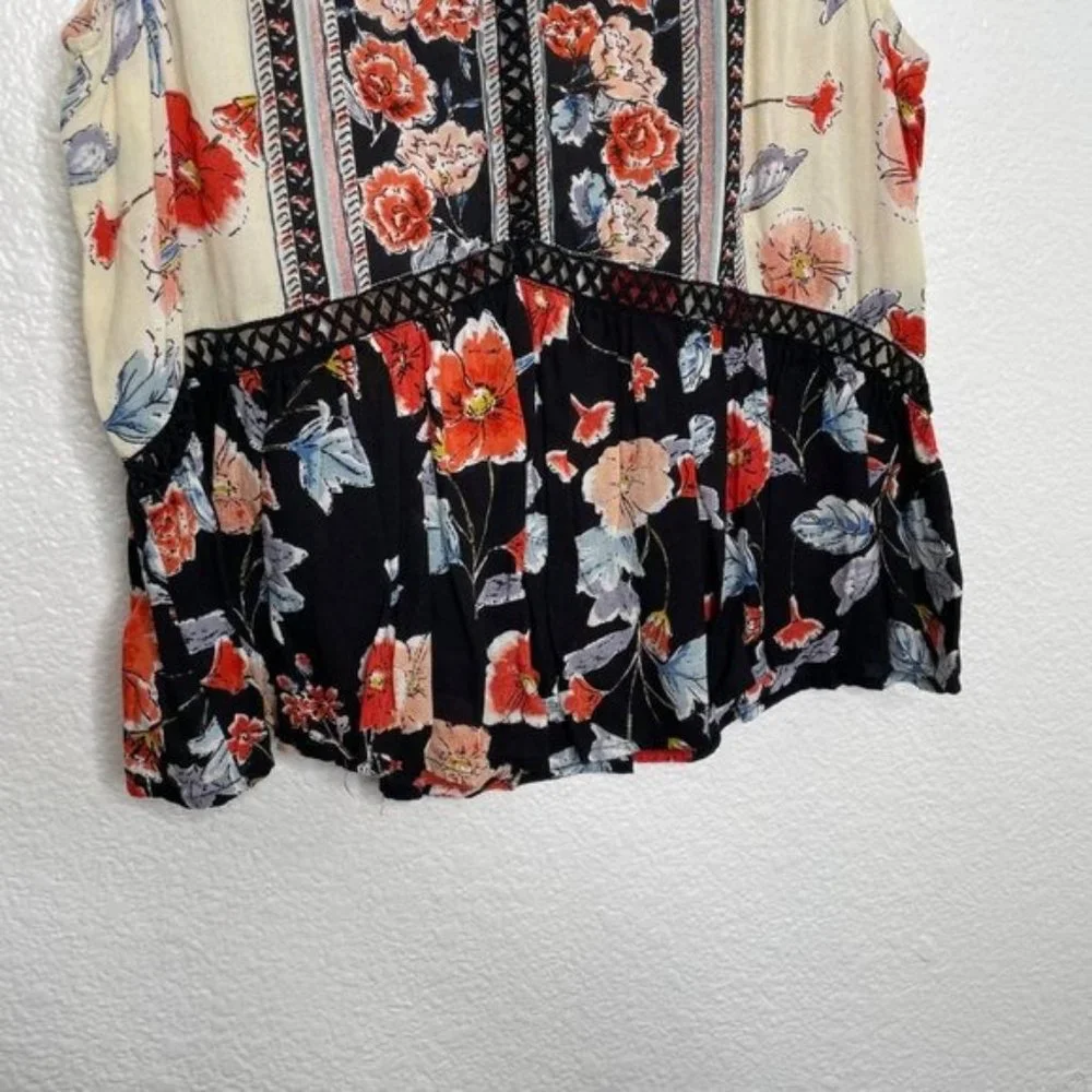 Patrons of Peace Women's Size M Floral Casual Pullover Sleeveless V-Neck Blouse - Picture 9 of 15